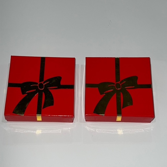 EMPTY Jewelry Boxes Red and Gold Lot of 4 - Picture 2 of 7